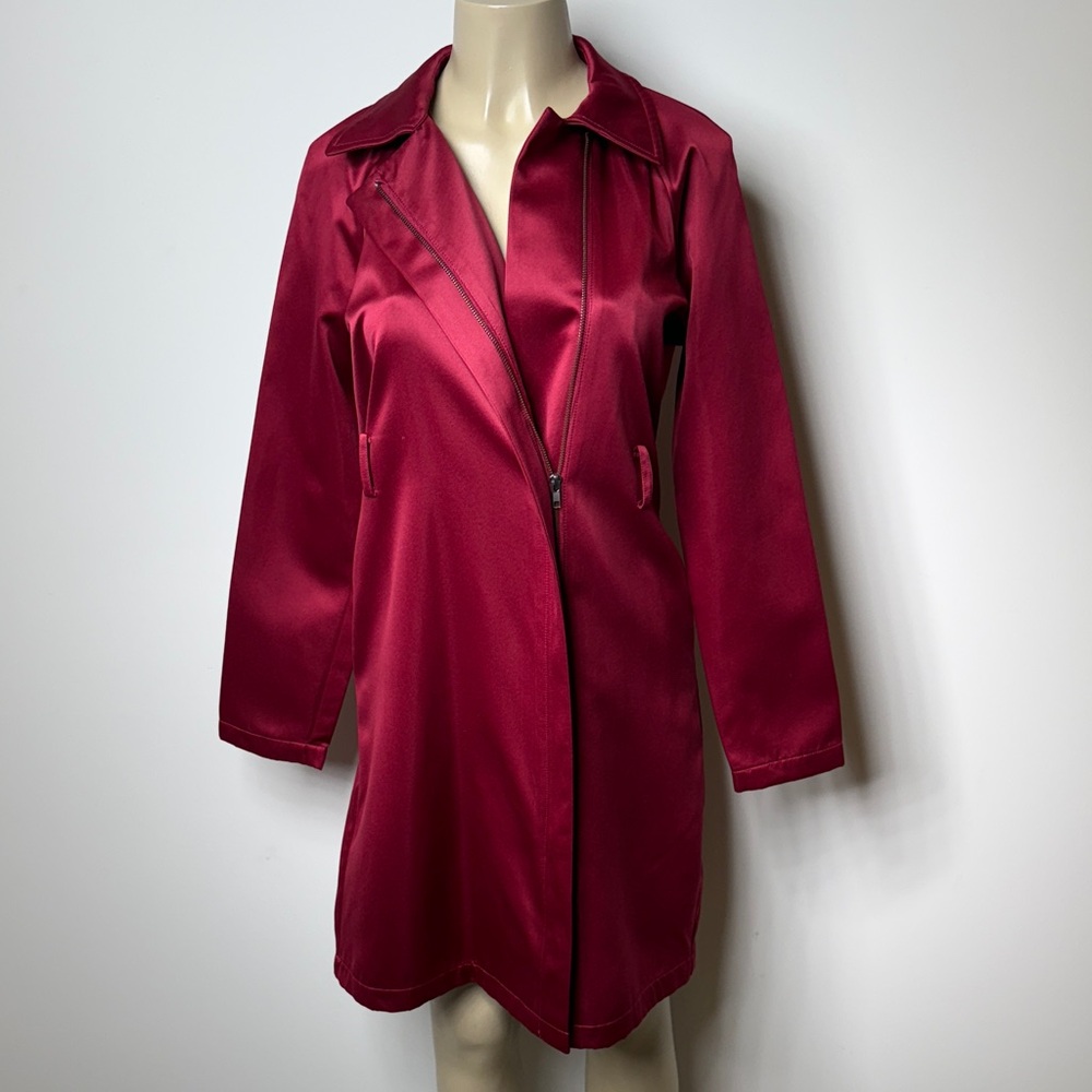 JustFab Burgundy Pea Coat